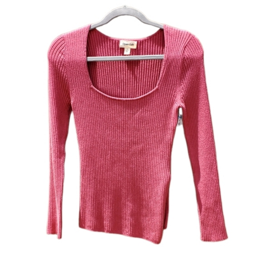 Open‎ Edit Scoop Neck Sweater Pink Size Small NWT